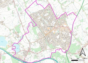 Map showing the Neighbourhood Plan area - this is area within which our plan will be used.
